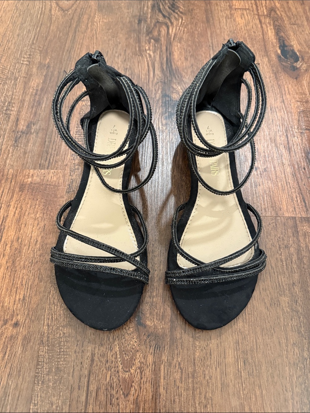 Black Strappy Lace-Up Women’s Sandals